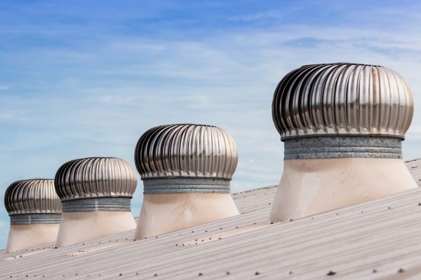 Whirlybirds Installed On A Metal Roof